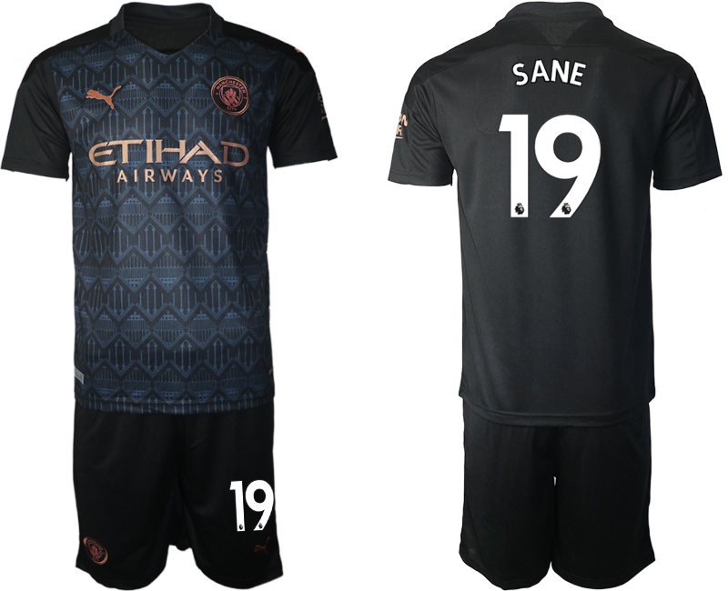 Men 2020-2021 club Manchester City away #19 black Soccer Jerseys